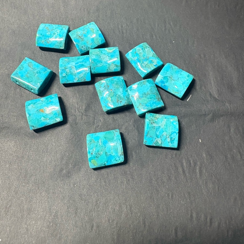 Vintage Turquoise Square Beads